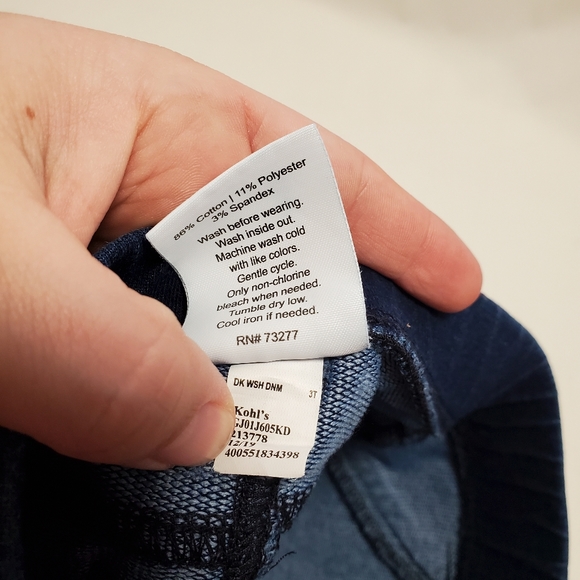 Jumping Beans Girls Blue Denim Shorts 3T, 2 Pair Dark and Medium Wash pull-on - Picture 9 of 9